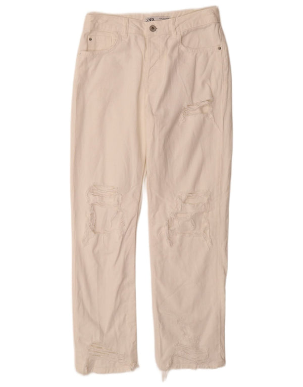 Zara Γυναικεία στραβά τζιν EU 34 2XS W24 L28 Λευκό βαμβακερό