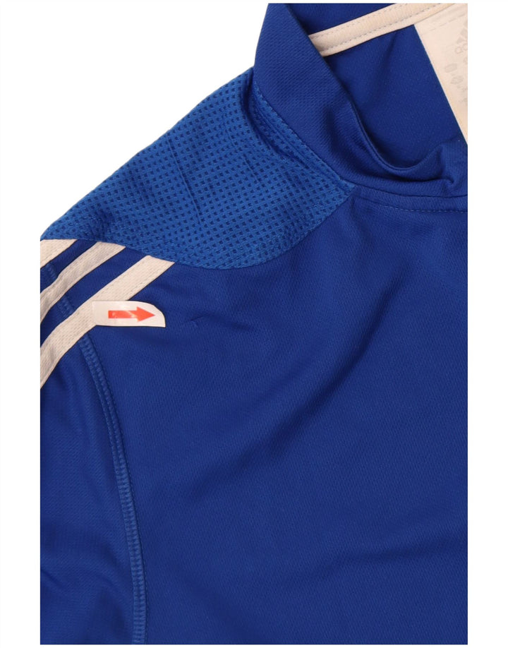 Ανδρικό T-Shirt με φερμουάρ Adidas Top Medium Blue Polyester