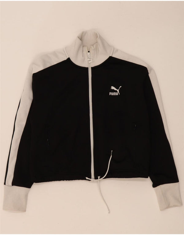 Puma Γυναικεία φόρμα Crop Top Jacket UK 14 Medium Black Colourblock
