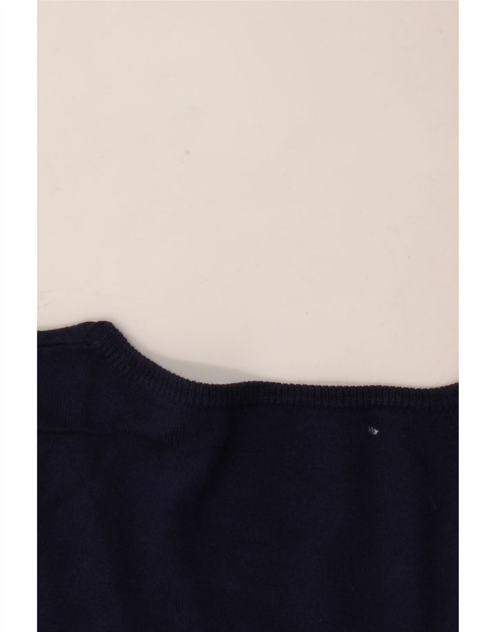 Γυναικείο πουλόβερ Ralph Lauren με V λαιμόκοψη UK 12 μεσαίο μπλε βαμβακερό