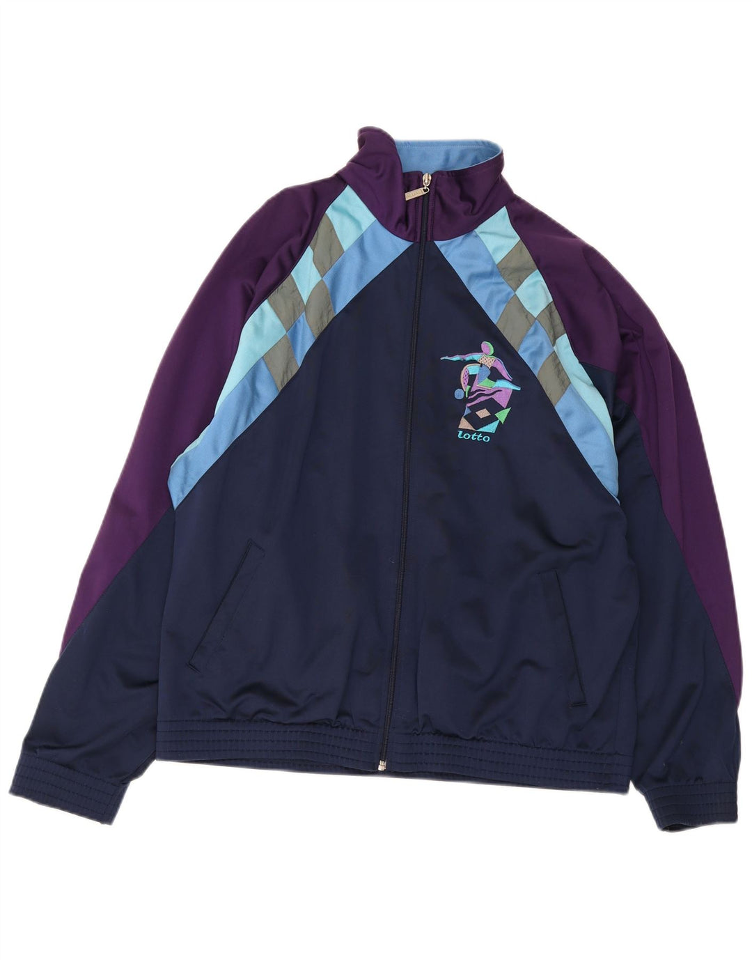 Ανδρική αθλητική φόρμα Lotto Top Jacket Large Navy Blue Colourblock Polyester