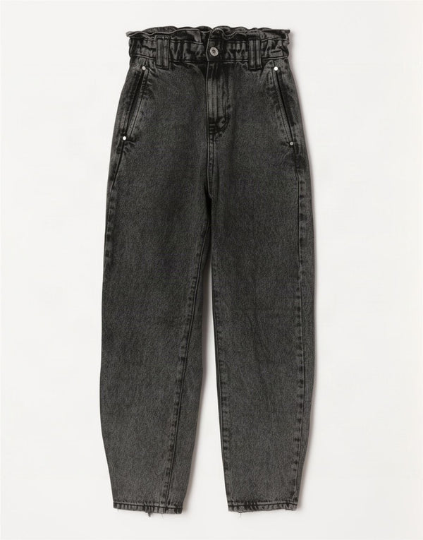 Zara Γυναικείο Ψηλόμεσο Χαλαρό Τζιν EU 34 2XS W24 L24 Γκρι