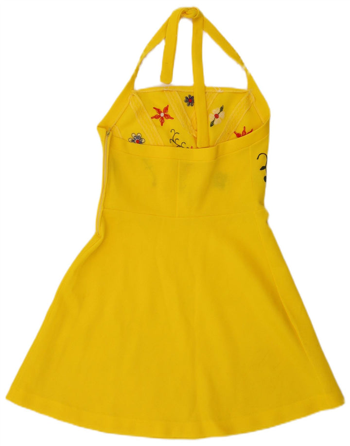 Vintage γυναικείο φόρεμα IT 42 Medium Yellow Floral