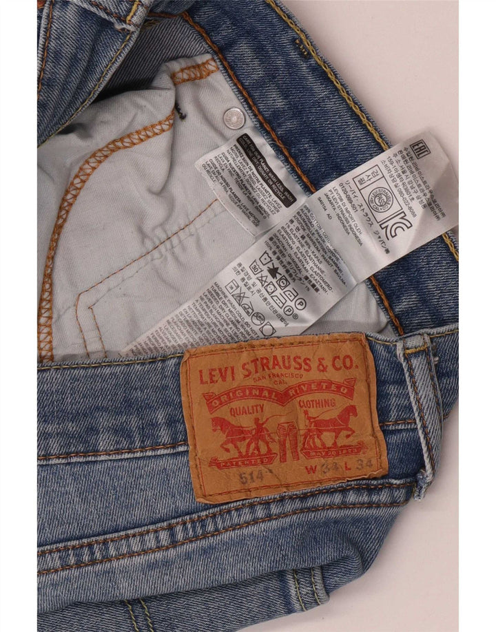 Levi's Mens 514 Straight Jeans W34 L27 Μπλε Βαμβακερό