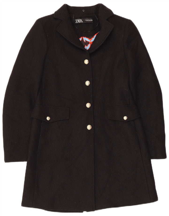 Zara Γυναικείο Πανωφόρι UK 6 XS Μαύρο Μάλλινο
