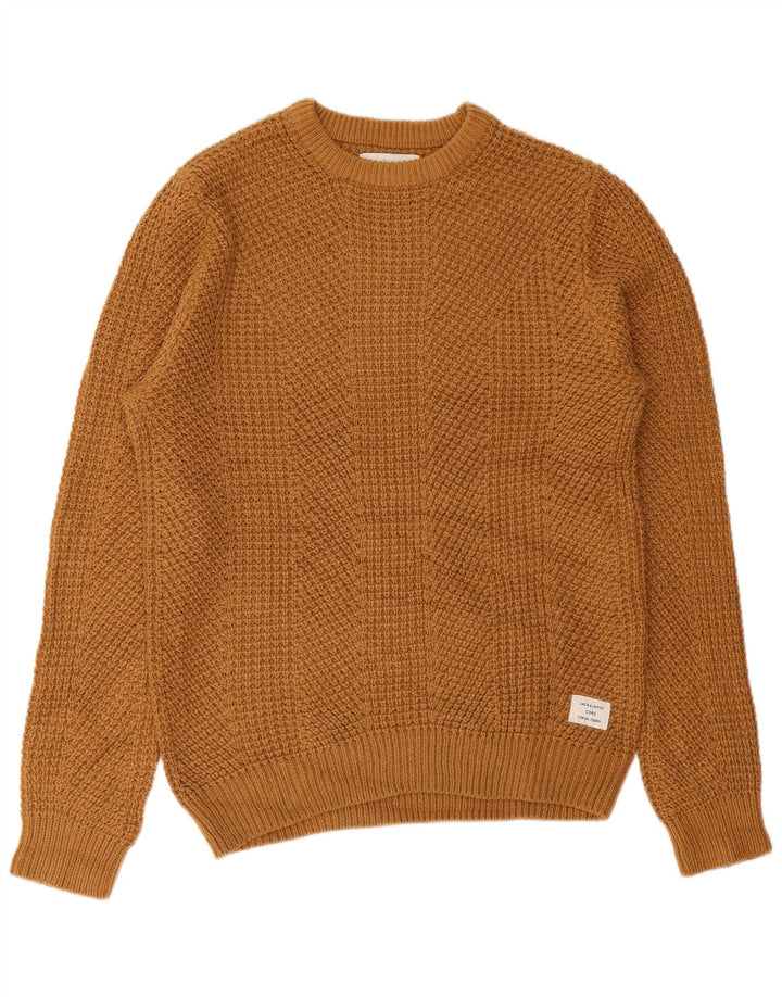 Jack & Jones Ανδρικό πουλόβερ με λαιμόκοψη μεγάλο καφέ