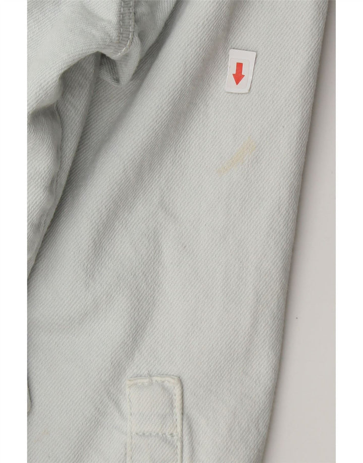 Zara Γυναικείο Crop Oversized Τζιν Πουκάμισο UK 14 Μεσαίο Μπλε Βαμβακερό