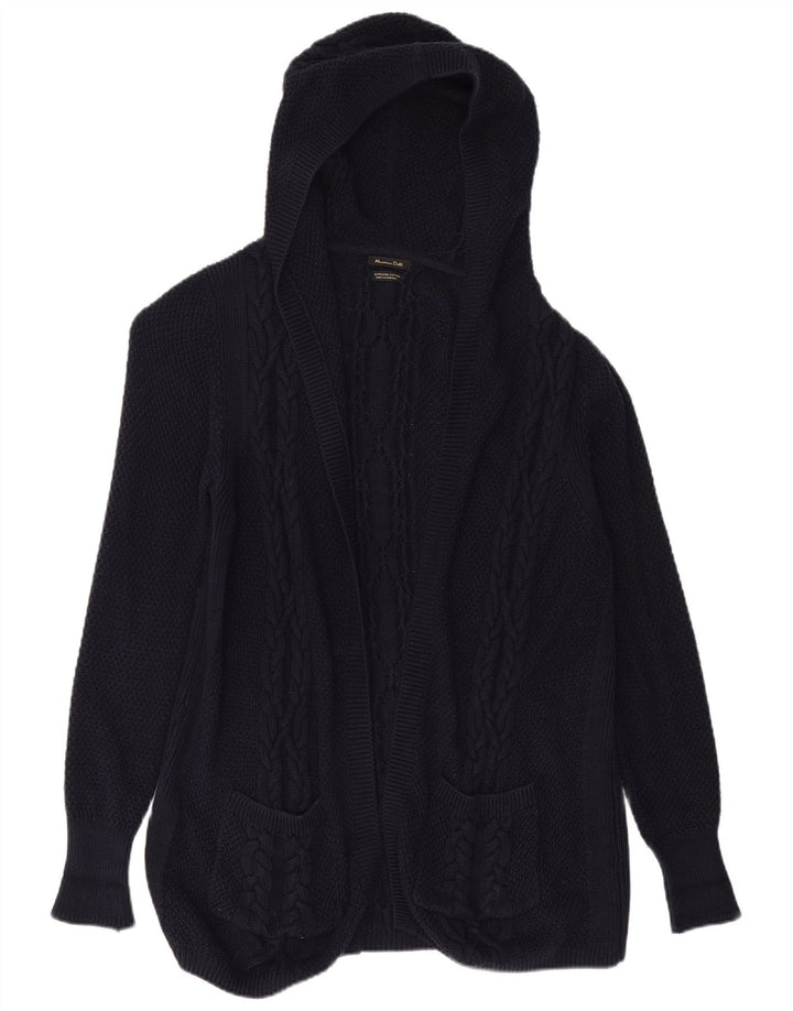 MASSIMO DUTTI Γυναικείο πουλόβερ Longline Cardigan UK 10 Small Navy Blue
