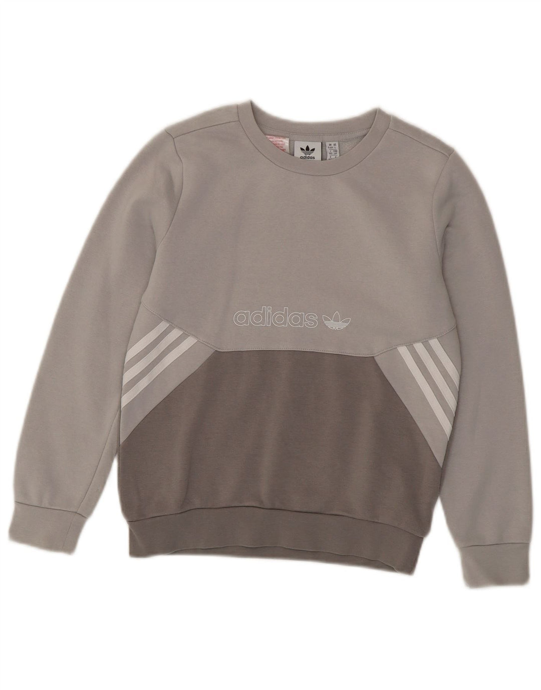 Γραφικό φούτερ ADIDAS Boys Jumper 9-10 ετών Γκρι Colourblock Βαμβακερό