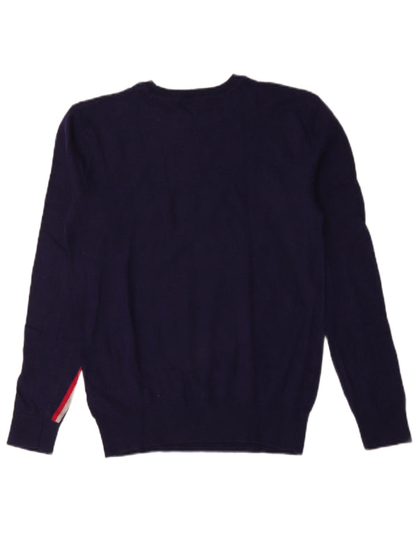 Armani Jeans Γυναικείο πουλόβερ με λαιμόκοψη UK 14 Medium Navy Blue