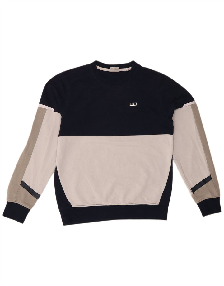 JACK & JONES Ανδρικό φούτερ Jumper Μικρό μπλε Navy Colourblock Βαμβακερό