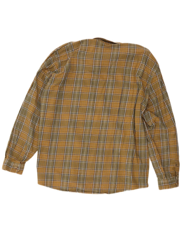 Ανδρικό φανελένιο πουκάμισο European Project 2XL Yellow Check Cotton