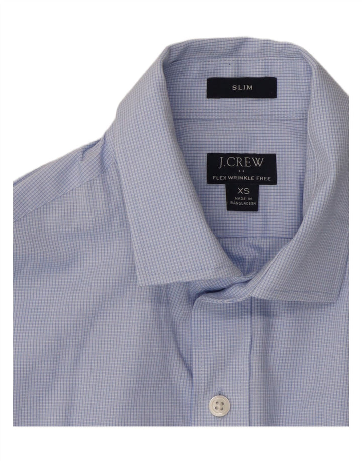 J. CREW Mens Slim Shirt XS Blue Check Cotton Vintage J. Crew and Second-Hand J. Crew from Messina Hembry 