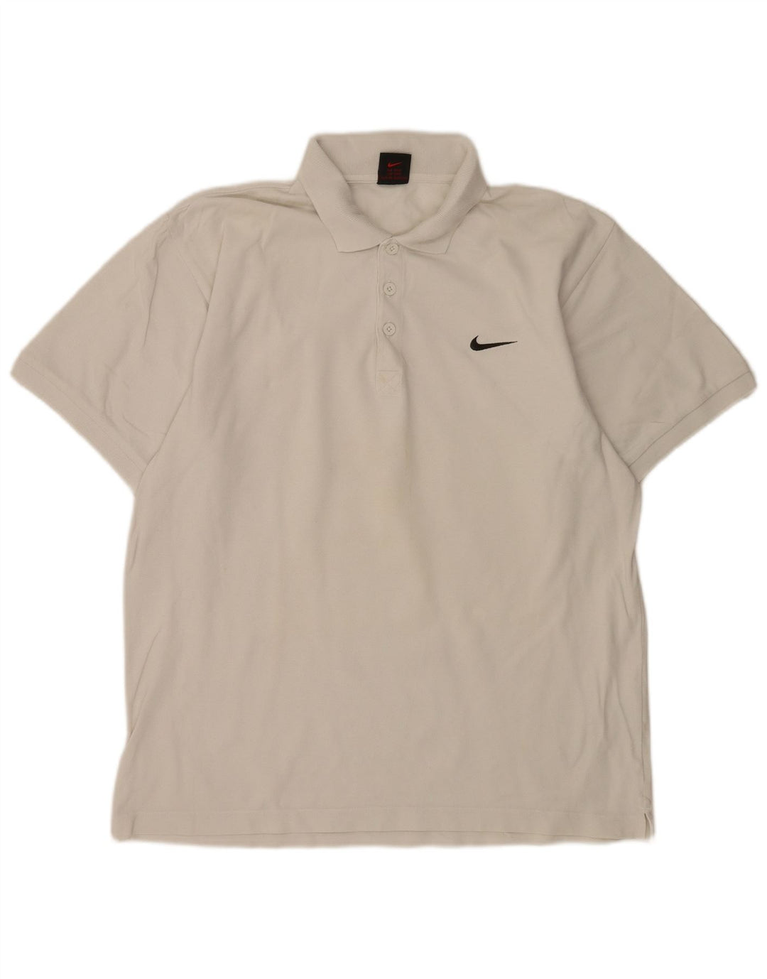 Ανδρικό μπλουζάκι πόλο Nike UK 39/41 μεσαίο λευκό βαμβακερό