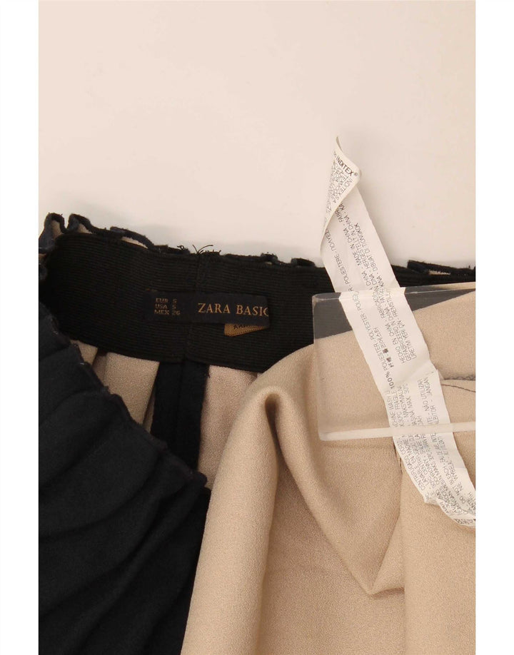 Zara Γυναικεία πλισέ φούστα Small W26 Navy Blue Polyester