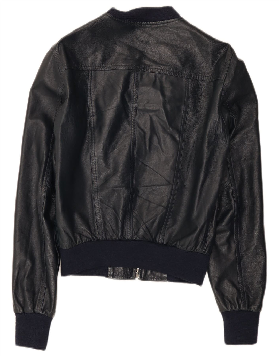 Imperial Γυναικείο Δερμάτινο Μπουφάν UK 12 Medium Navy Blue Leather