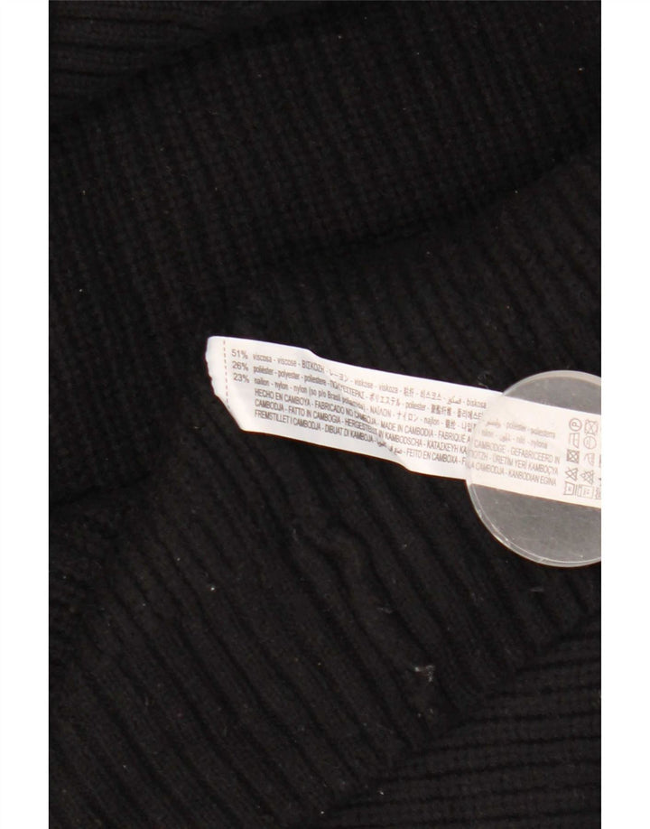 Γυναικείο Zara Off Shoulder Roll Neck πουλόβερ UK 14 Medium Black