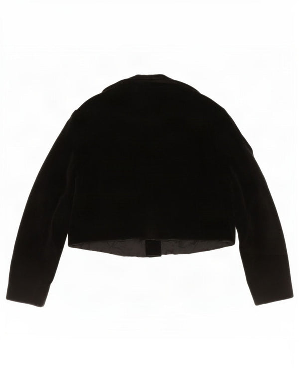 Vintage Γυναικείο Velvet Bolero Jacket UK 14 Medium Black