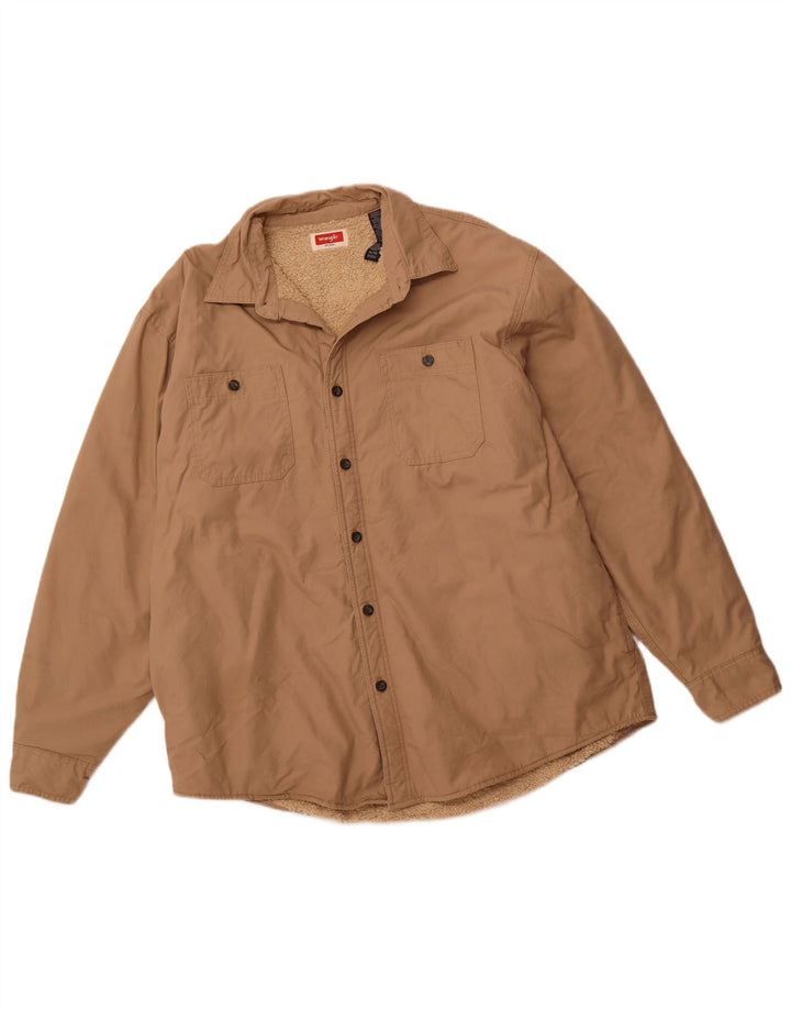WRANGLER Ανδρικό σακάκι Sherpa UK 42 XL Καφέ Βαμβακερό