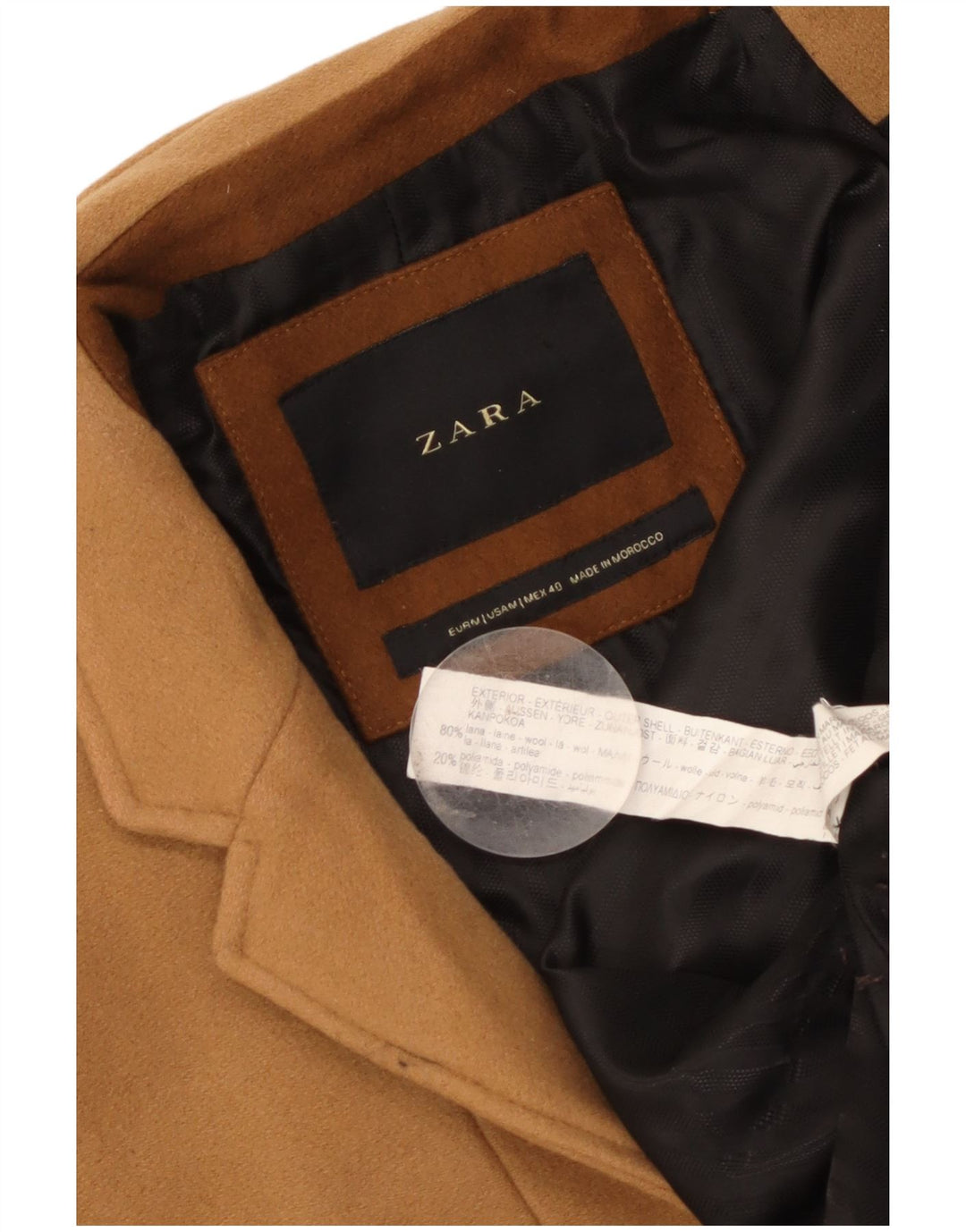 Zara Ανδρικό Πανωφόρι UK 38 Μεσαίο Μπεζ μαλλί