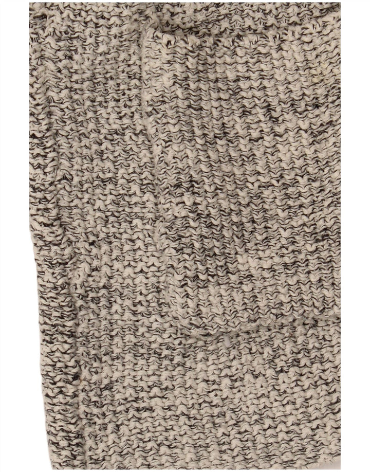 Zara Γυναικείο ανοιχτό πουλόβερ ζακέτα UK 14 Medium Grey Flecked