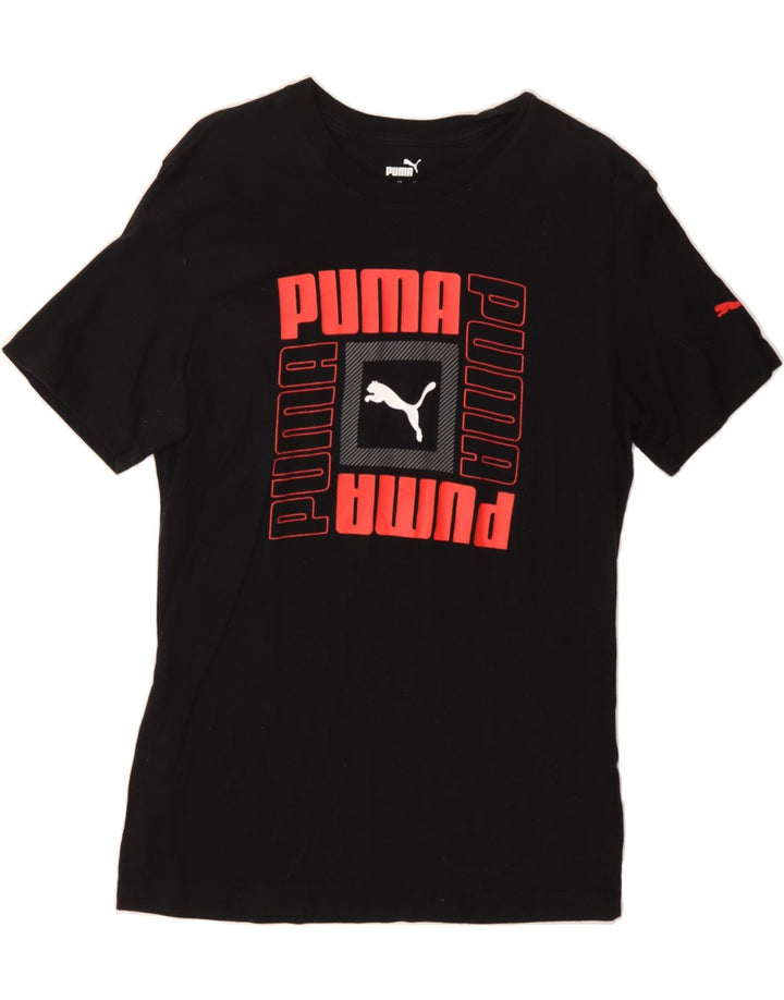 PUMA Mens Graphic T-Shirt Top Small Black Cotton Vintage Puma and Second-Hand Puma from Messina Hembry 