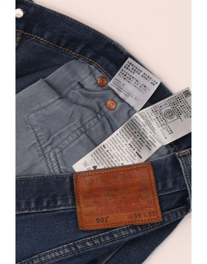 Levi's Mens 501 Straight Jeans W36 L32 Blue Cotton