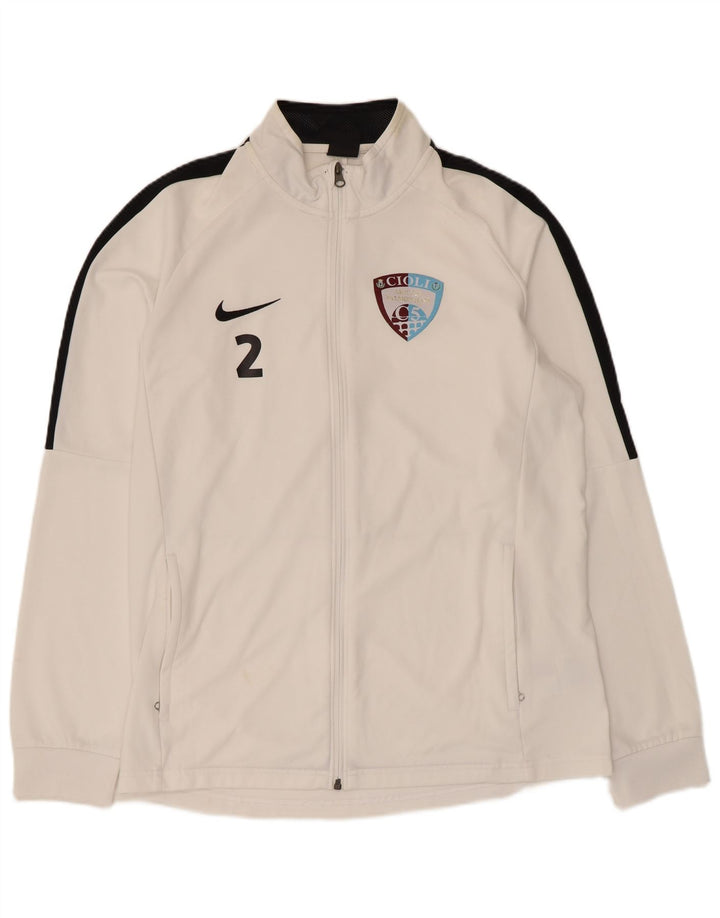 Ανδρική φόρμα γυμναστικής Nike με γραφικό Dri Fit Μπουφάν με μεγάλο λευκό χρώμα
