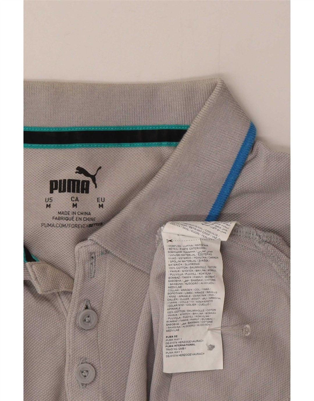 Ανδρικό πουκάμισο Polo Puma, Βαμβακερό μεσαίο γκρι ριγέ