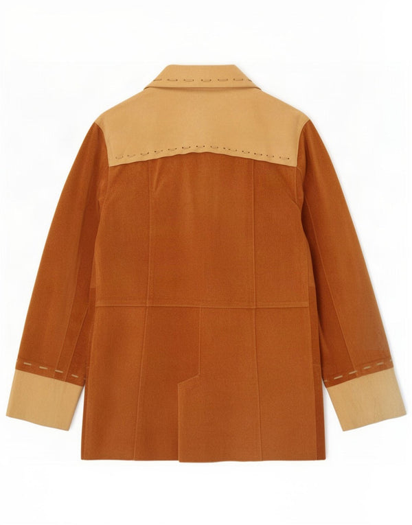 J.J.Scott Γυναικείο Δερμάτινο Μπουφάν IT 48 XL Brown Colourblock