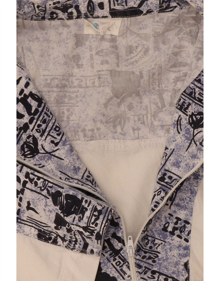 Vintage Ανδρικό Abstract Pattern Πουκάμισο πουλόβερ Μέγεθος 43/44 XL Λευκό