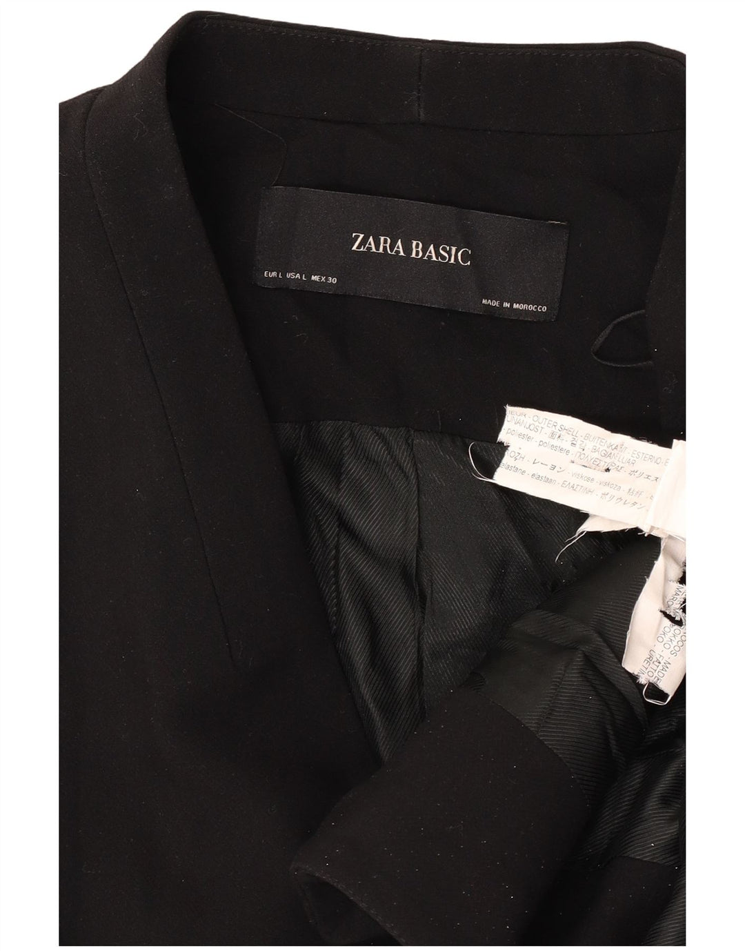 Zara Γυναικείο Σακάκι Μπλέιζερ UK 16 Μεγάλο Μαύρο Πολυεστέρα