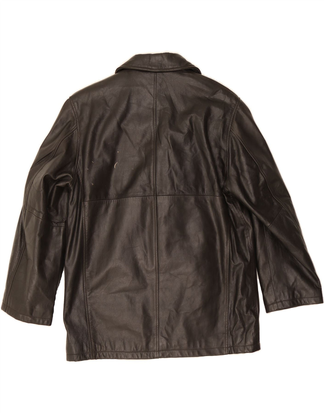 MILESTONE Mens Leather Coat IT 48 Medium Brown Vintage Milestone and Second-Hand Milestone from Messina Hembry 