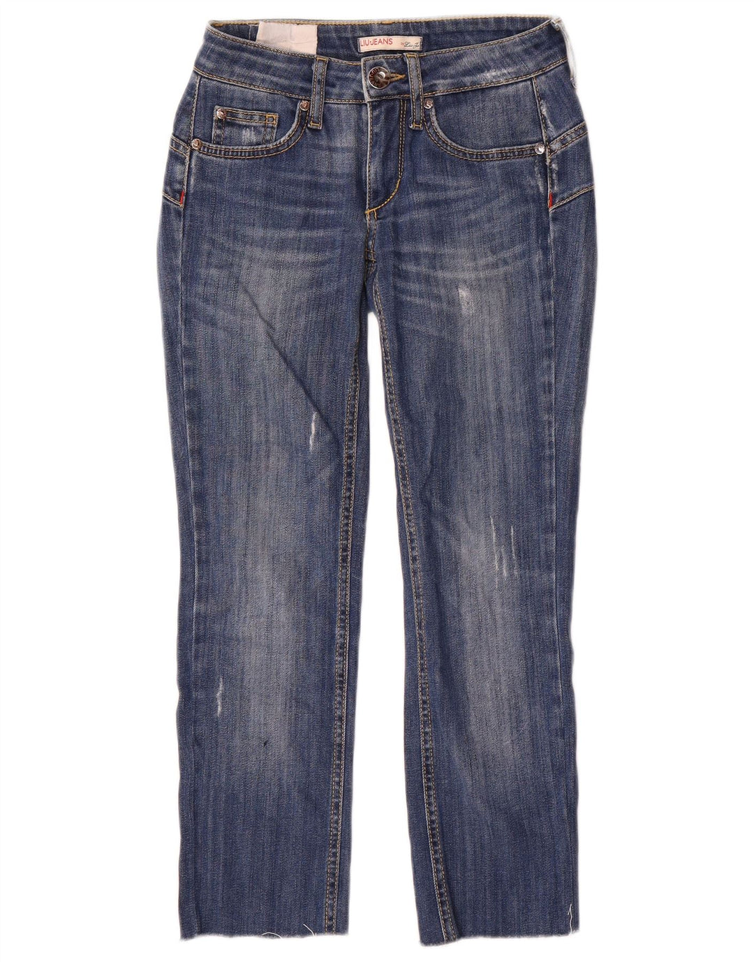 Liu Jo Γυναικεία Distressed Cropped Jeans W24 L24 Blue