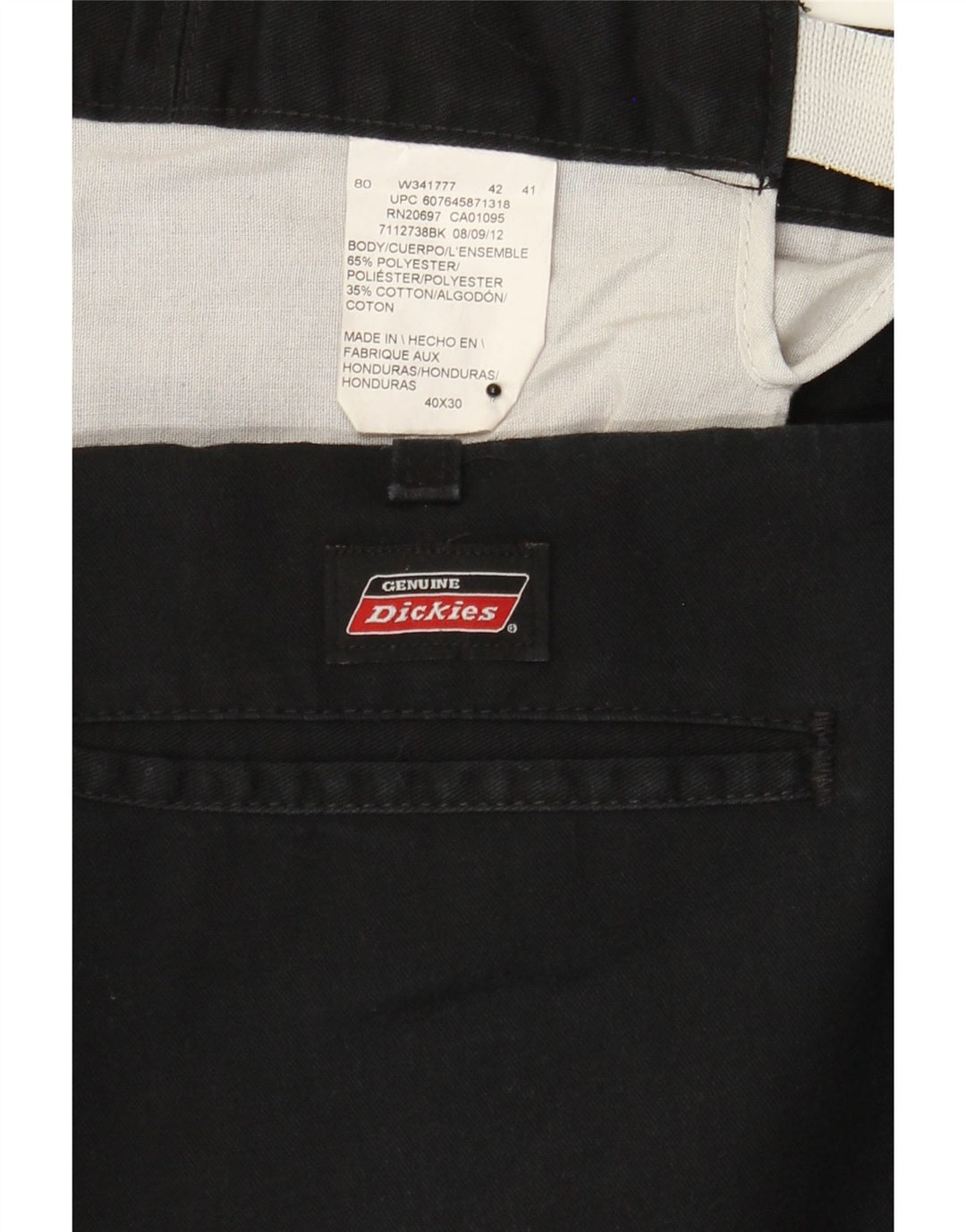 DICKIES Mens Pegged Cargo Trousers W40 L30  Black Polyester Vintage Dickies and Second-Hand Dickies from Messina Hembry 
