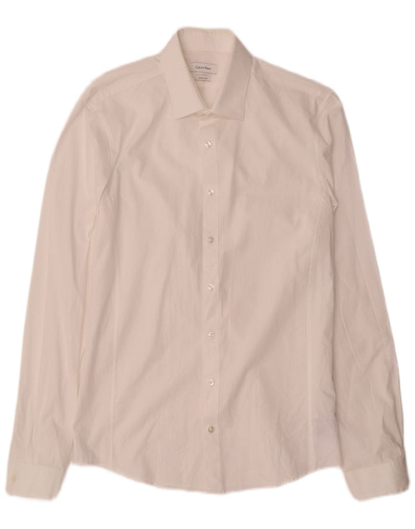 Calvin Klein Ανδρικό πουκάμισο Extra Slim Fit Μέγεθος 39 15 1/2 Μεσαίο λευκό βαμβακερό