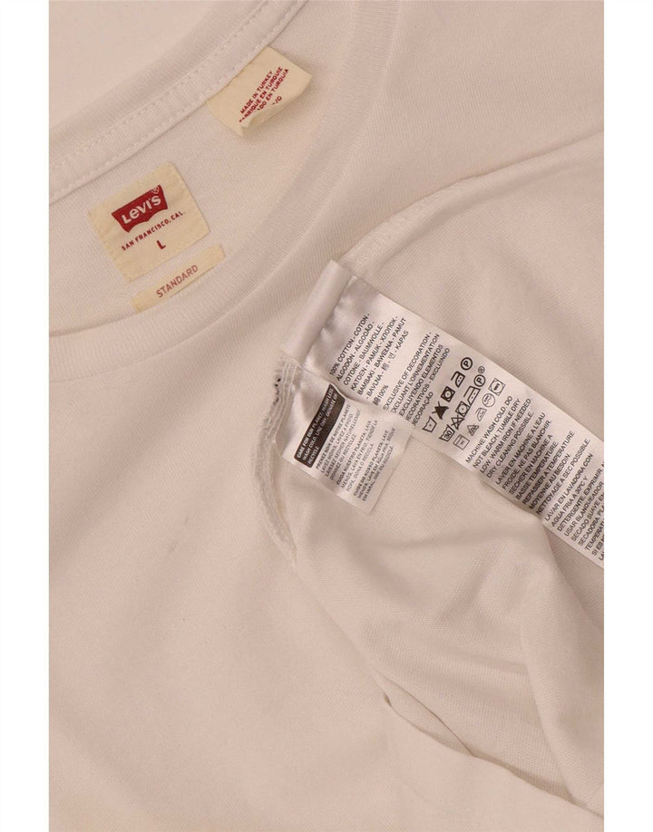 Ανδρικό μπλουζάκι Levi's Standard Top Large White Βαμβακερό