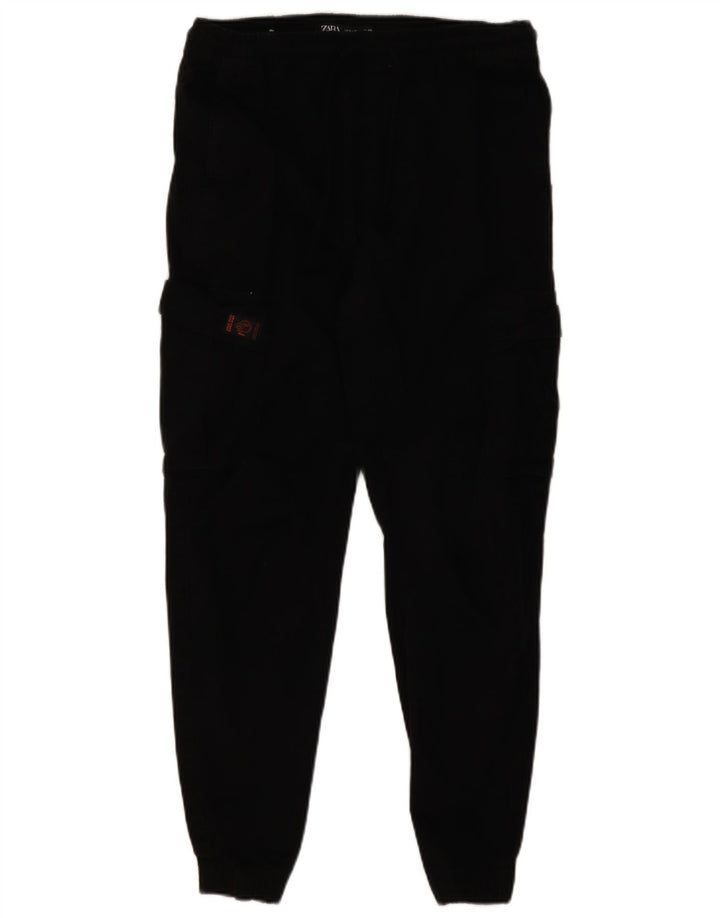 Zara Ανδρικό παντελόνι Joggers Cargo Medium W30 L27 Μαύρο βαμβακερό