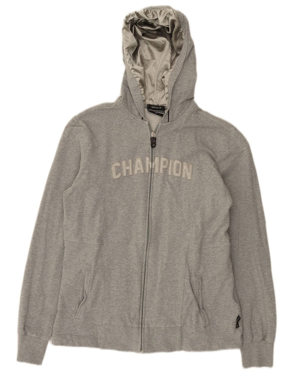 Champion Women Heritage Graphic Zip Hoodie πουλόβερ UK 18 XL Grey
