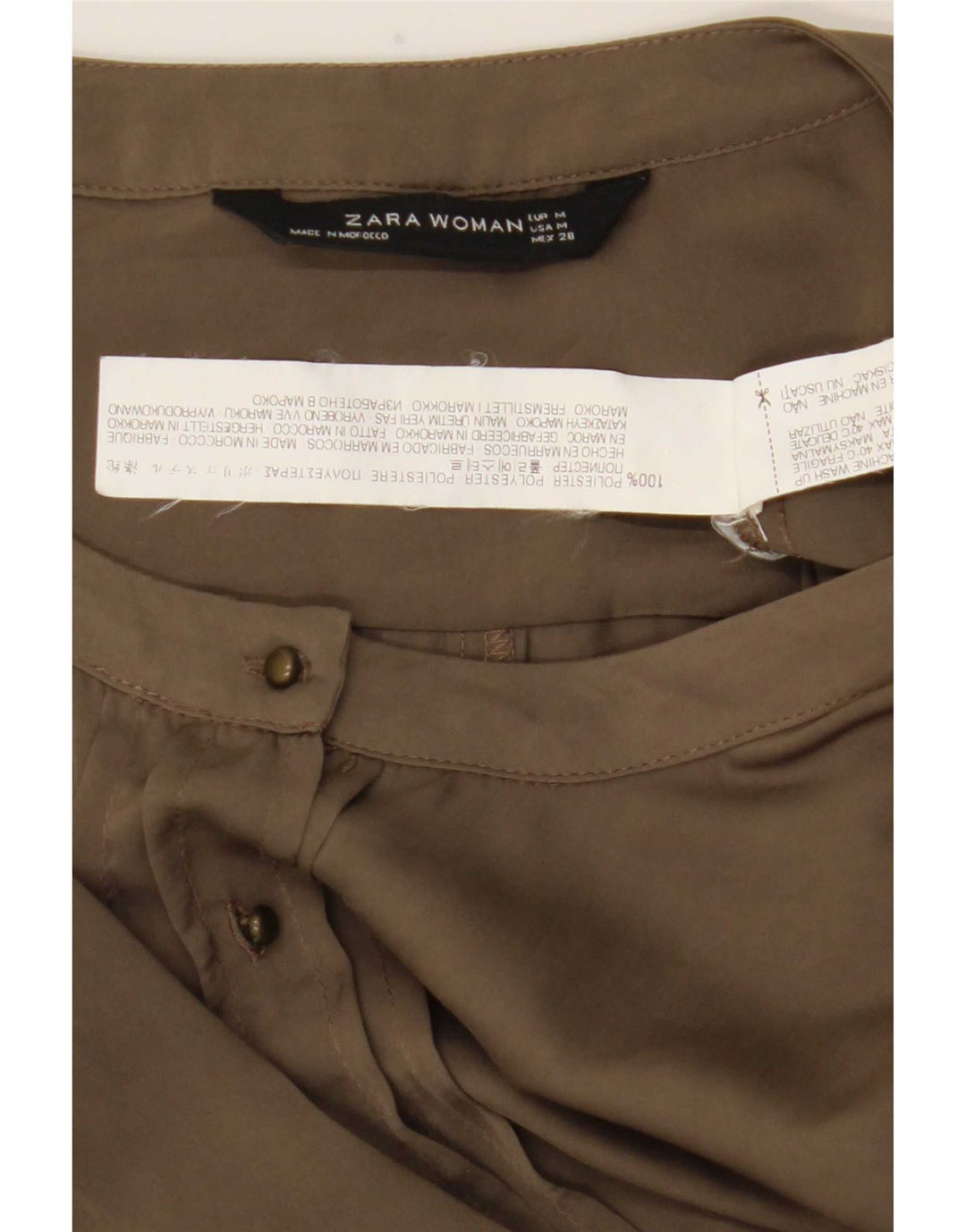 Zara Γυναικείο Playsuit UK 14 Medium Khaki Polyester