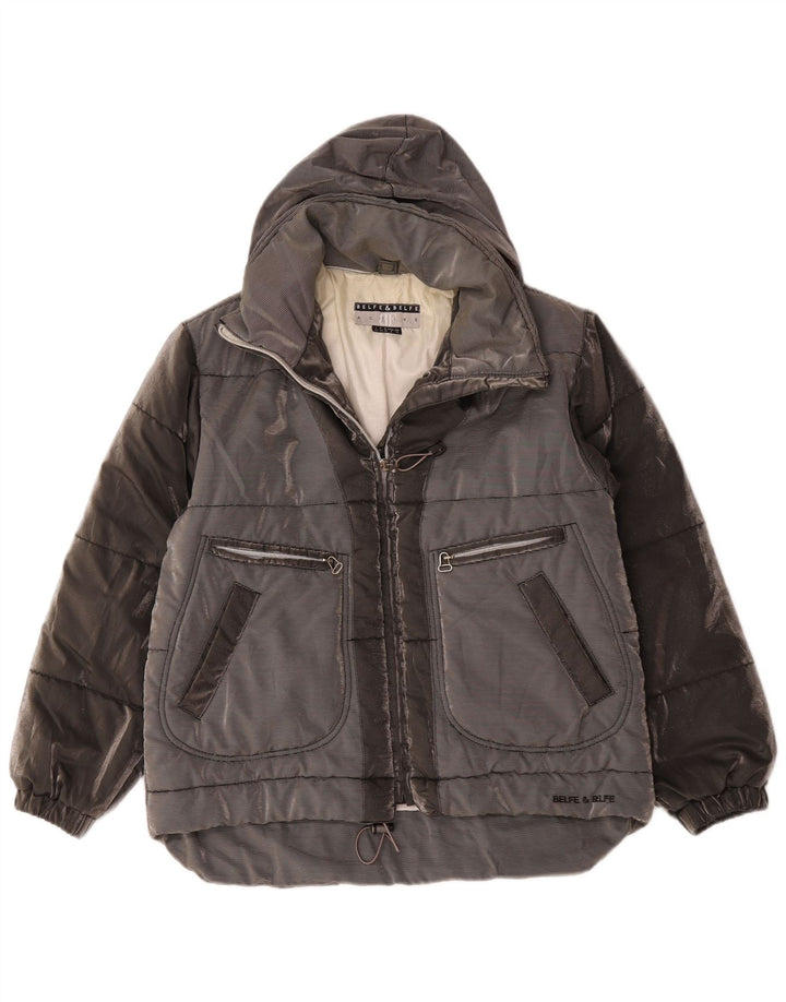 Μπουφάν με κουκούλα Belfe & Γυναικείο Μπουφάν UK 14 Medium Grey Colourblock