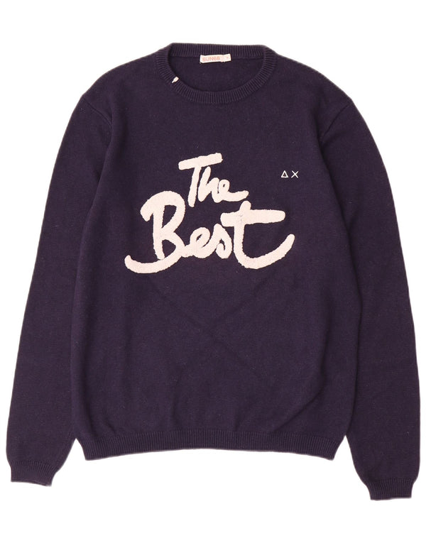 Ανδρικό πουλόβερ Sun68 Graphic Crew Neck Jumper Medium Navy Blue Wool