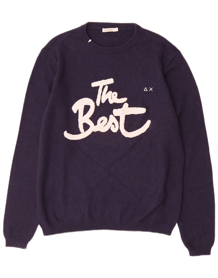Ανδρικό πουλόβερ Sun68 Graphic Crew Neck Jumper Medium Navy Blue Wool
