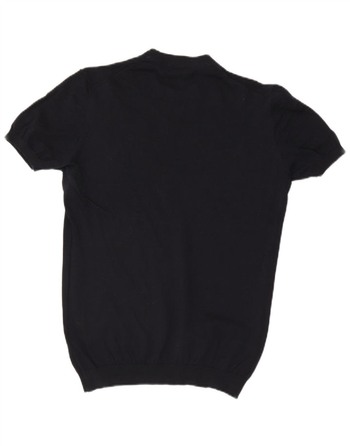 Ανδρικό T-Shirt Massimo Dutti Τοπ μεσαίου μπλε βαμβακερό