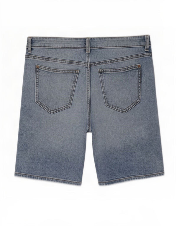 Marks & Spencer Womens Boyfriend Denim Shorts UK 10 Small W30 Blue Cotton
