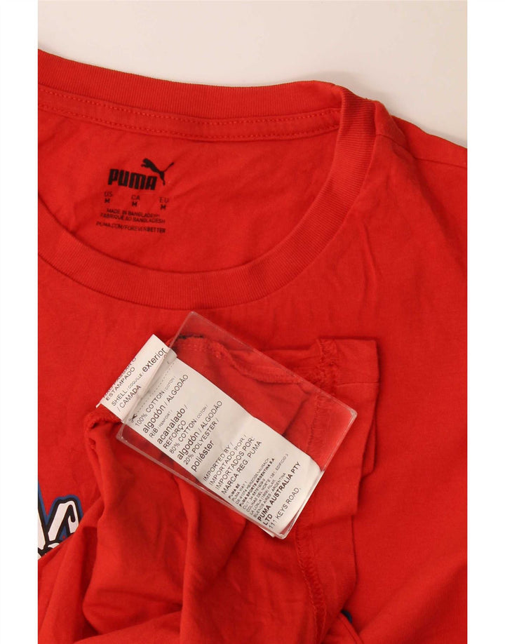 Ανδρικό γραφικό μπλουζάκι Puma, μεσαίο κόκκινο βαμβακερό