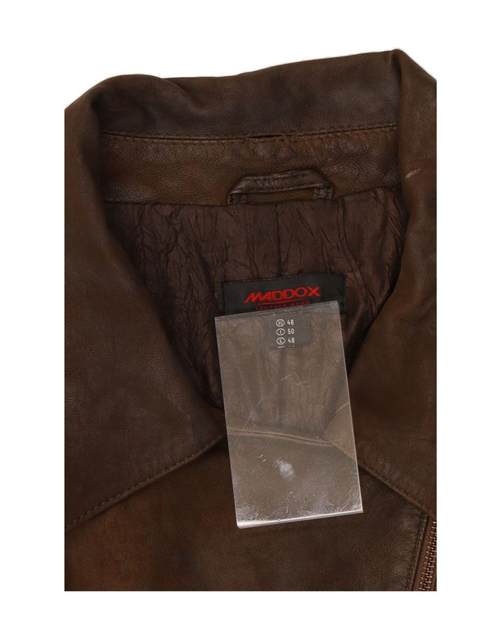 MADDOX Womens Leather Jacket UK 20 2XL Brown Leather Vintage Maddox and Second-Hand Maddox from Messina Hembry 