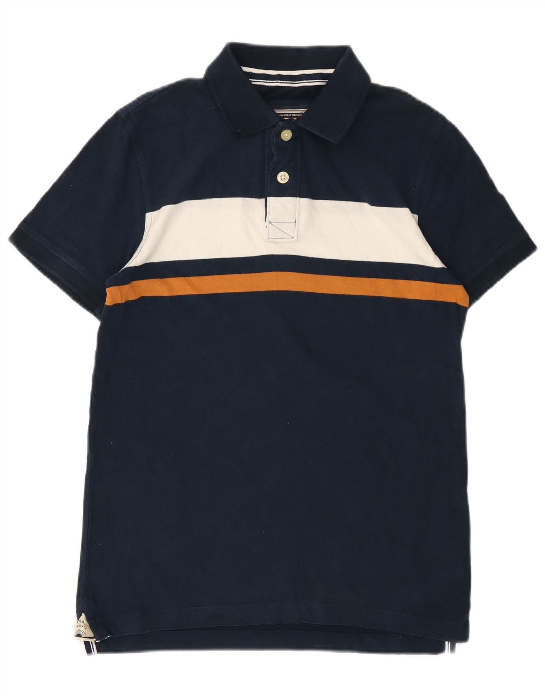 FAT FACE Ανδρικό μπλουζάκι πόλο XS Navy Blue Colourblock Βαμβακερό