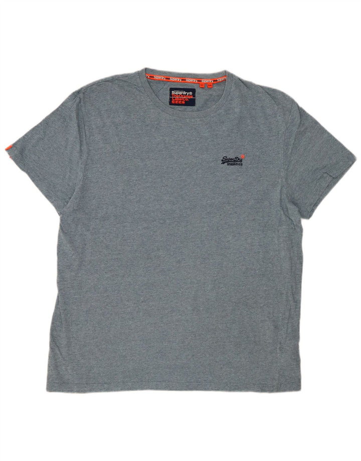 Ανδρικό T-Shirt SUPERDRY Top 2XL από βαμβακερό μπλε φλύκταινα