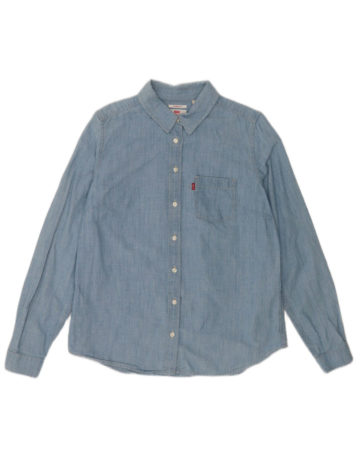 Γυναικείο πουκάμισο Levi's Classic Fit UK 14 μεσαίο μπλε βαμβακερό